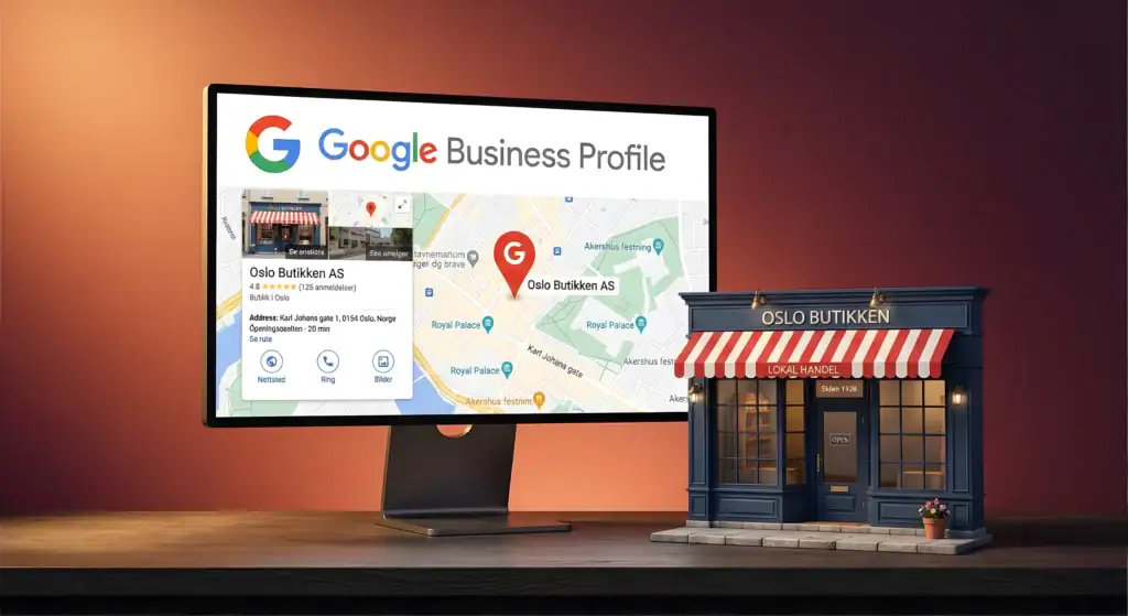 Skjermbilde av Google Min Bedrift-profil for Oslo Butikken AS.