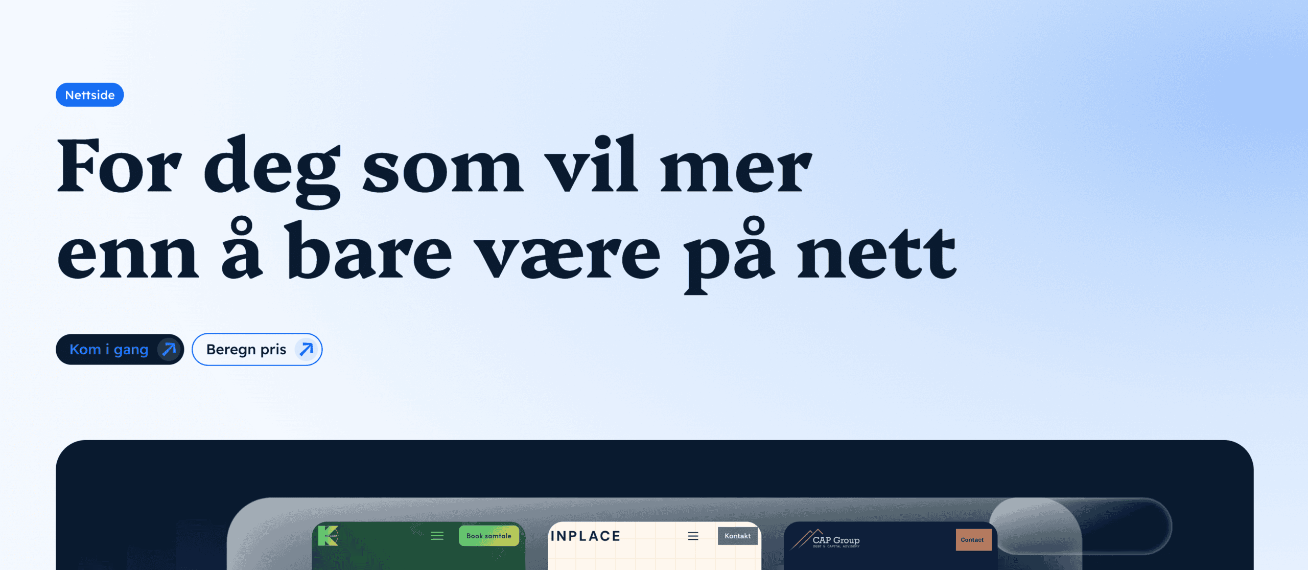 Eksempel på luft på nettside